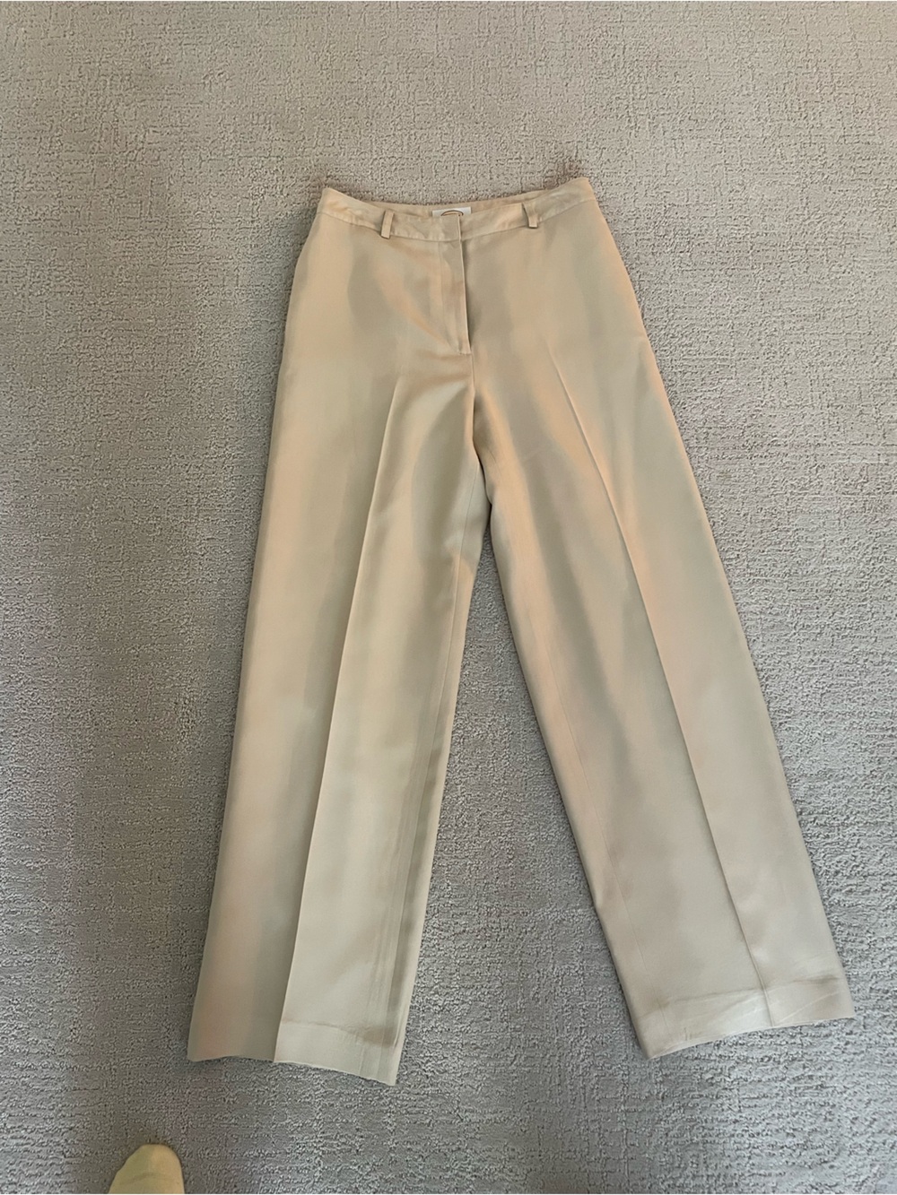 Vintage Pure Silk Lined Pants — Tan/Beige